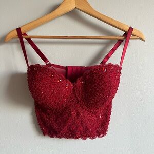 Vintage Bebe beaded bustier corset top